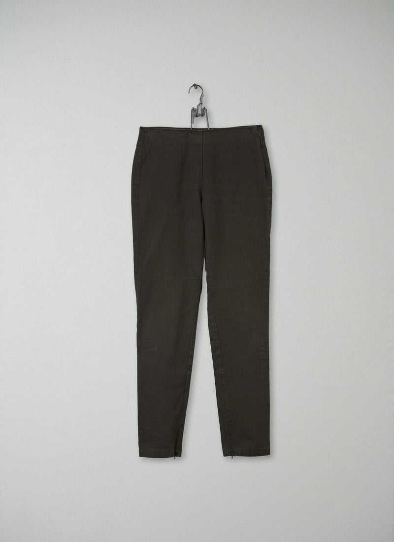 Reworn Slim Leg Trouser Size 8 (097) | Khaki