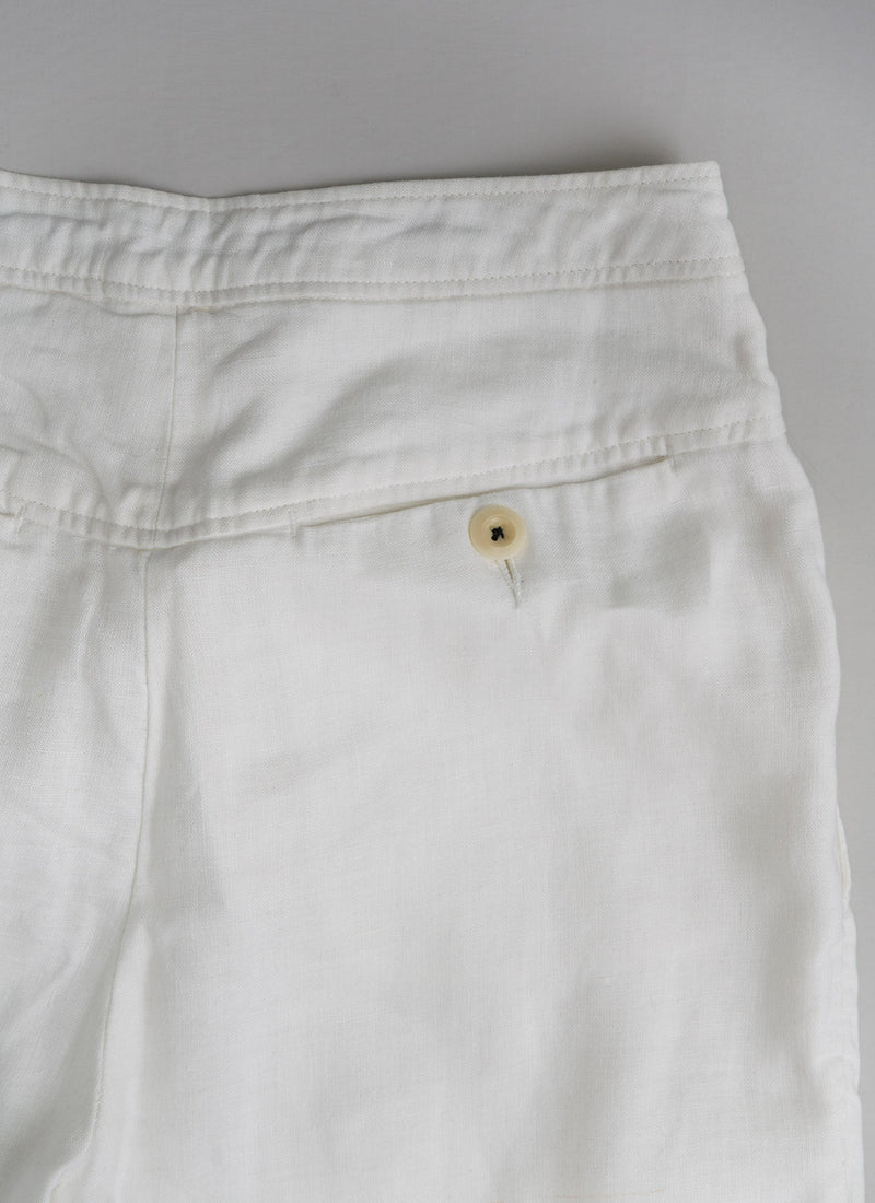Reworn Linen Trousers Size 8 (081) | White