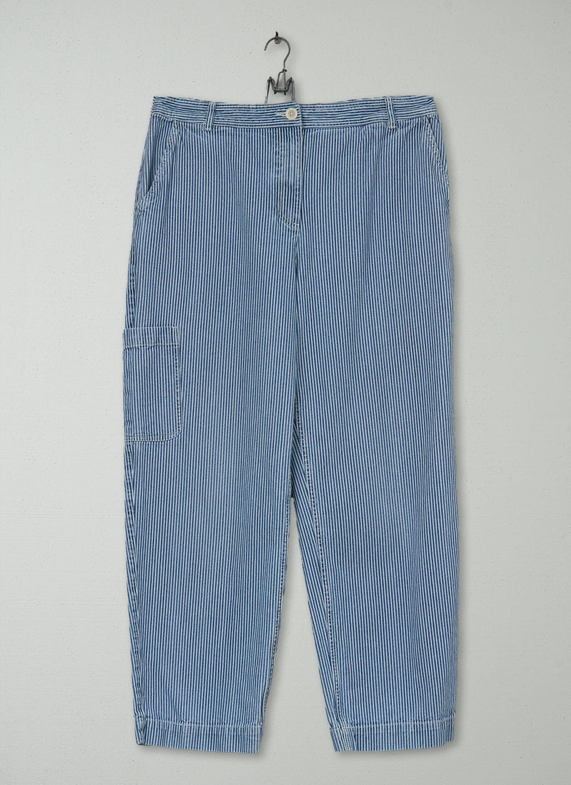 Reworn Railroad Stripe Workwear Trousers Size 18 (719) | Multi