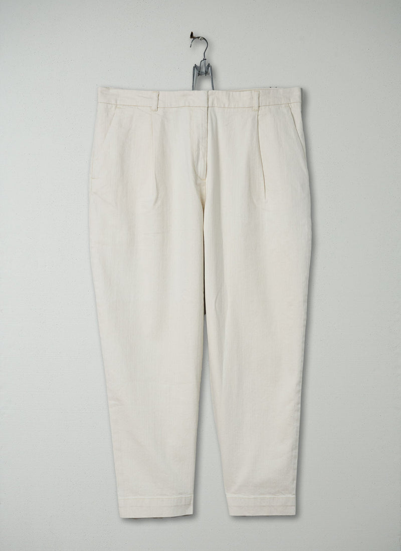 Reworn Denim Wide Leg Trousers Size 18 (308) | Ecru