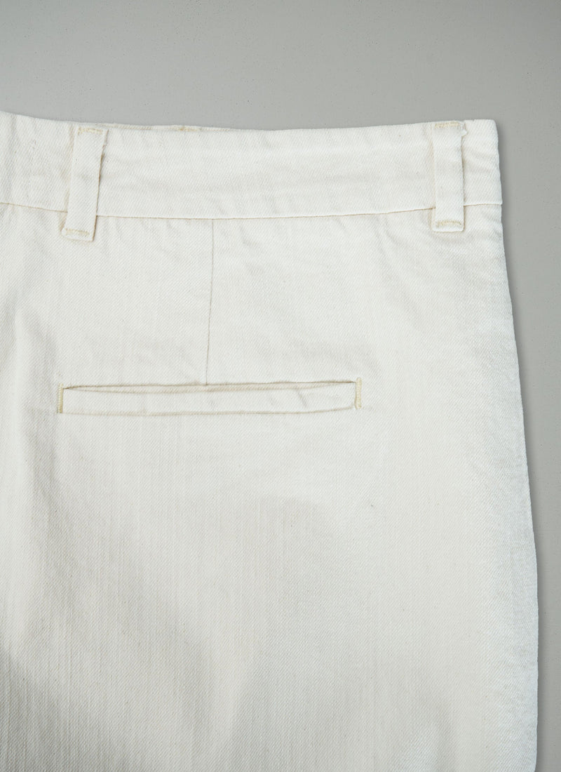 Reworn Pleat Front Trousers Size 18 (290) | Ecru