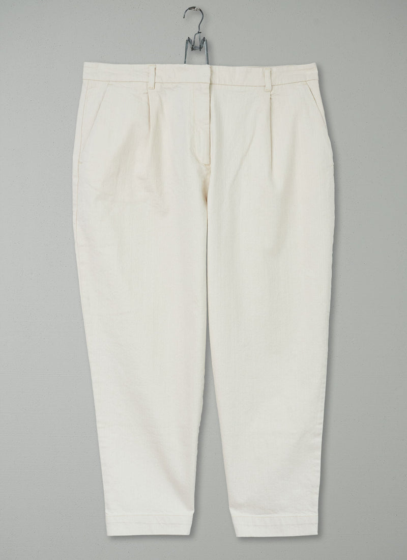 Reworn Pleat Front Trousers Size 18 (290) | Ecru