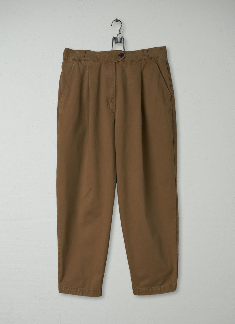 Reworn Brushed Sateen Trousers Size 12 (181) | Dull Gold