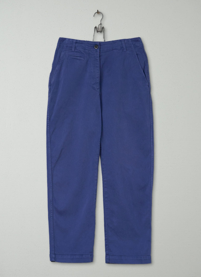 Reworn Cotton Twill Workwear Trousers Size 10 (742) | Portobello Blue