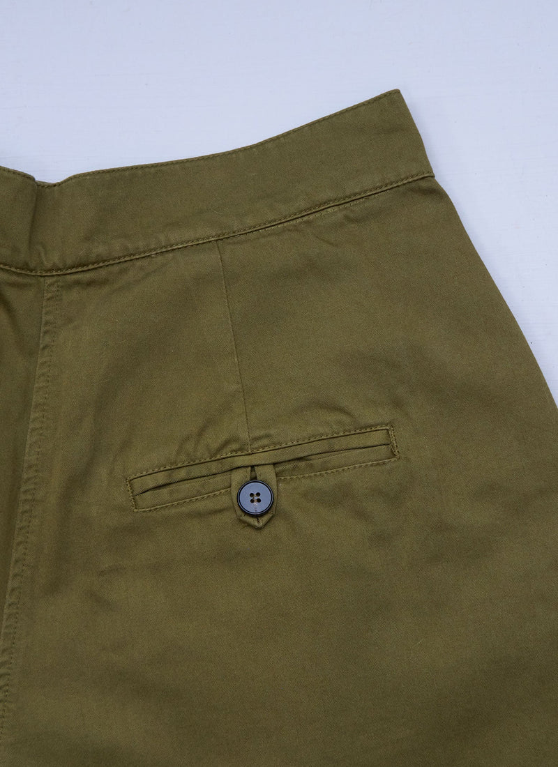 Reworn Sateen Culottes Size 10 (1021) | Olive
