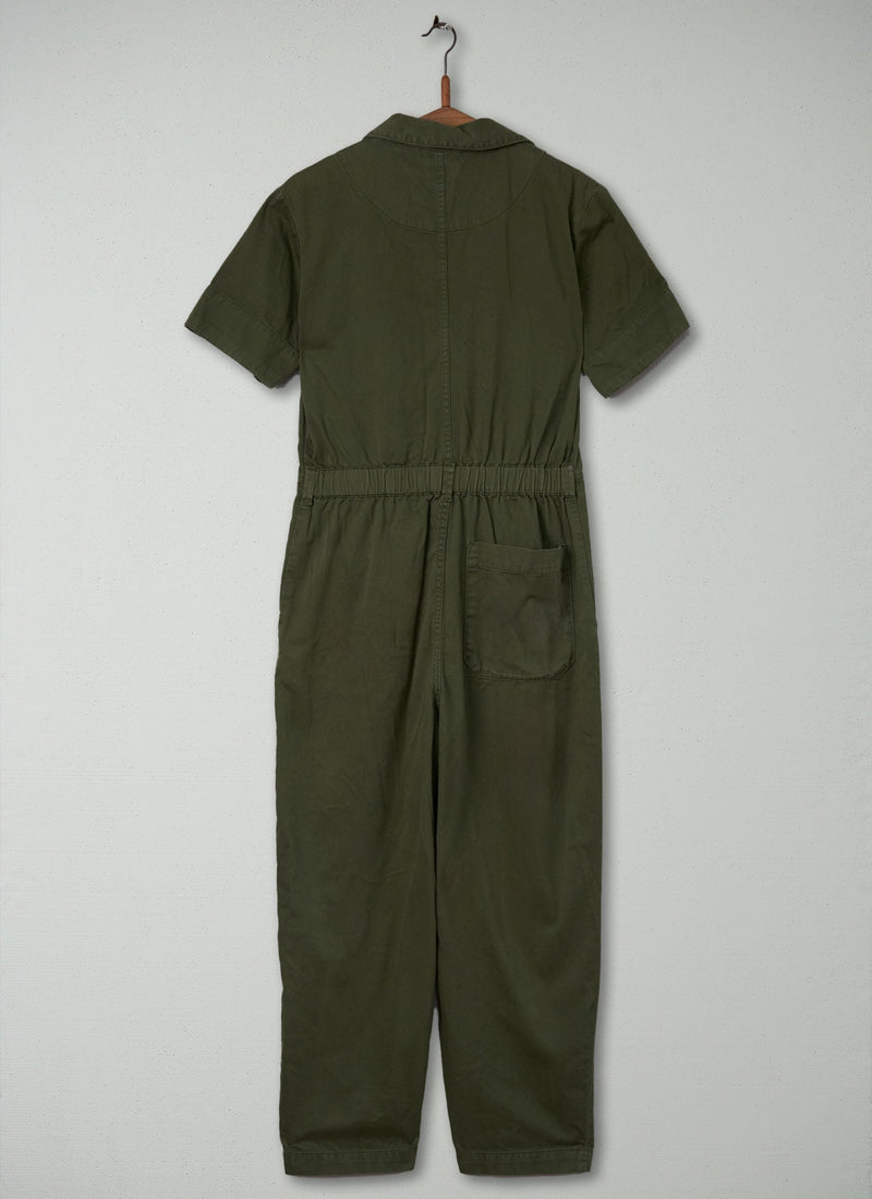 Reworn Cotton Twill Jumpsuit Size 8 (282) | Artichoke