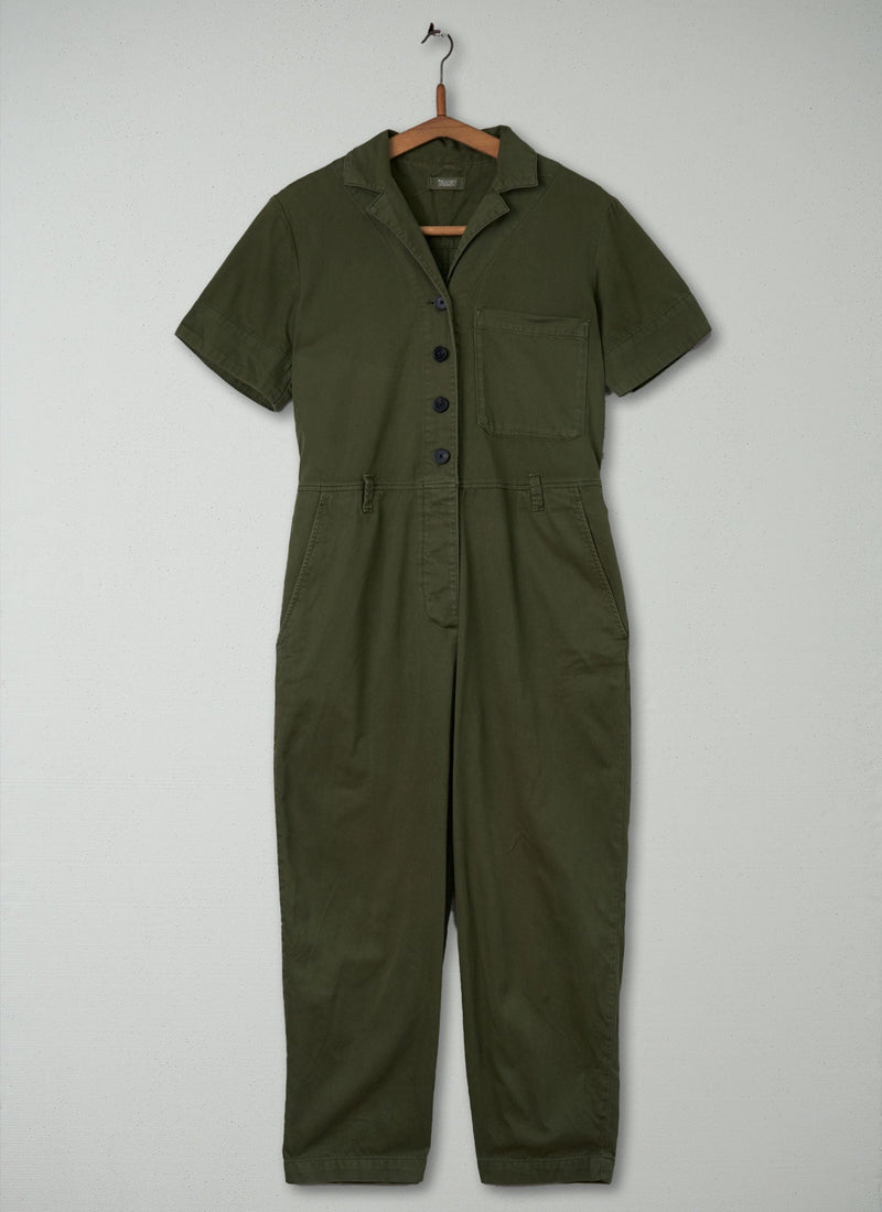 Reworn Cotton Twill Jumpsuit Size 8 (282) | Artichoke
