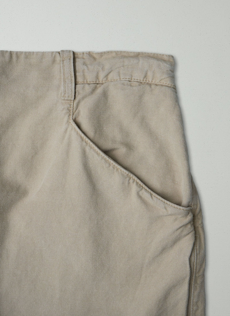 Reworn Cotton Linen Trousers Size 8 (784) | Desert