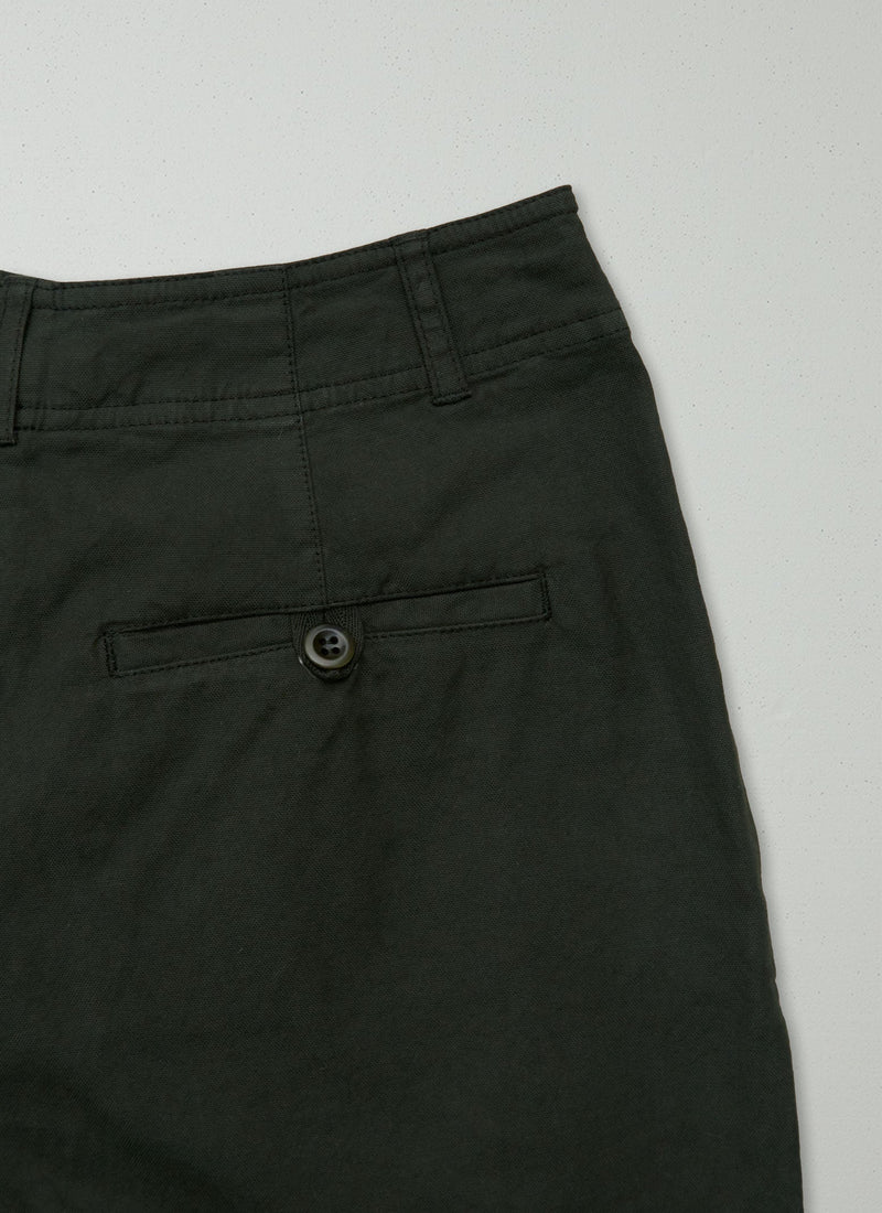 Reworn Cotton Canvas Trousers Size 8 (900) | Ash Green