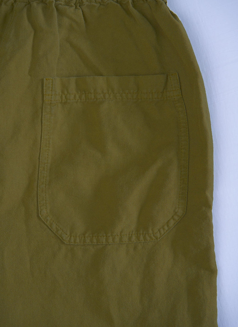 Reworn Cotton Linen Trousers Size 10 (281) | Military Olive