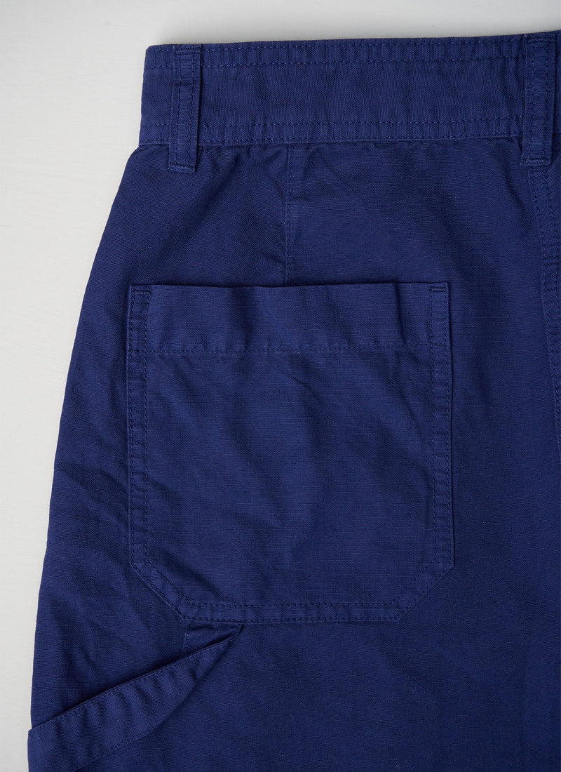 Reworn Cotton Linen Trousers Size 12 (963) | Provence Blue
