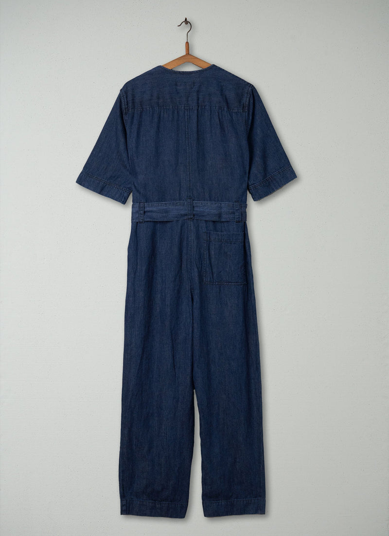 Reworn Hemp Cotton Jumpsuit Size 10 (248) | Indigo