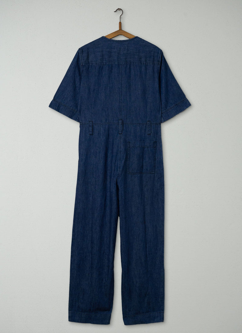 Reworn Hemp Cotton Jumpsuit Size 8 (739) | Indigo
