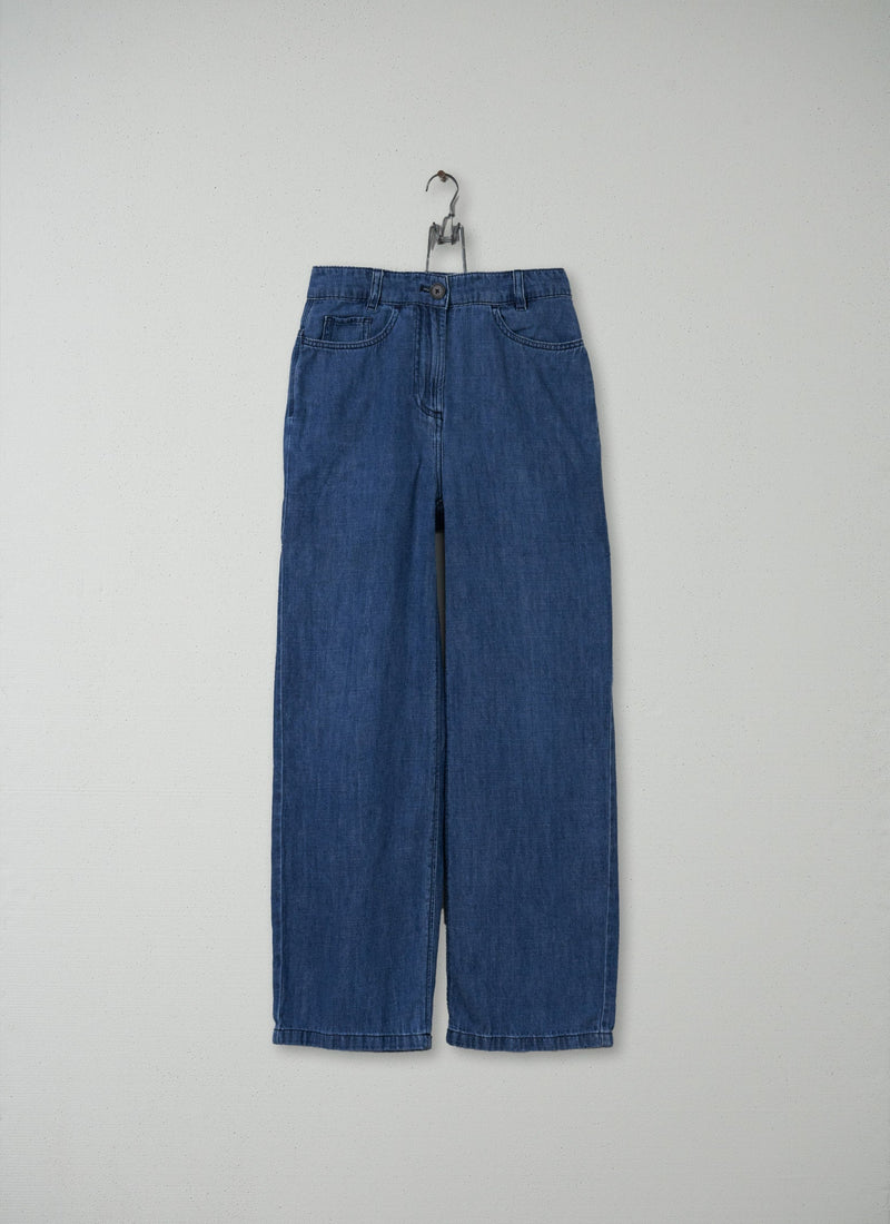 Reworn Hemp Cotton Jeans Size 6 (092) | Indigo