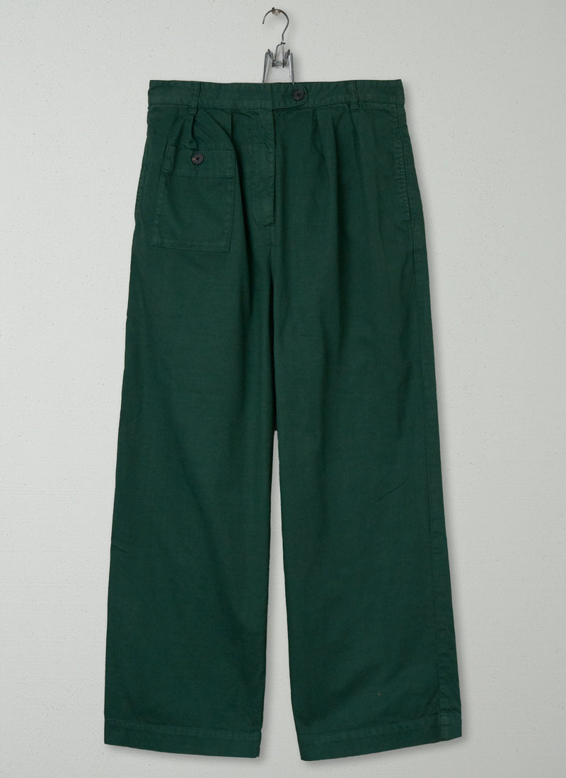 Reworn Cotton twill Trousers Size 12 (331) | Blue Green