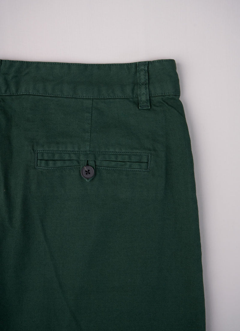 Reworn Cotton Twill Trousers Size 14 (309) | Green