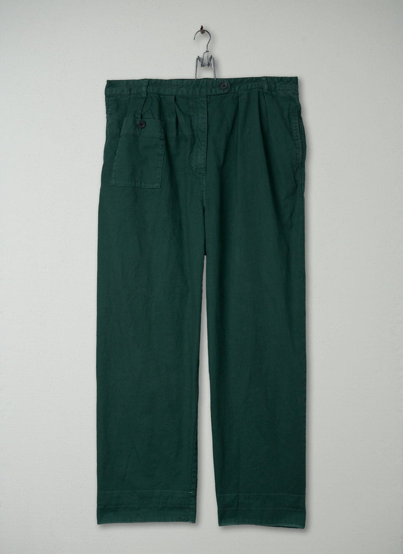 Reworn Cotton Twill Trousers Size 18 (254) | Green