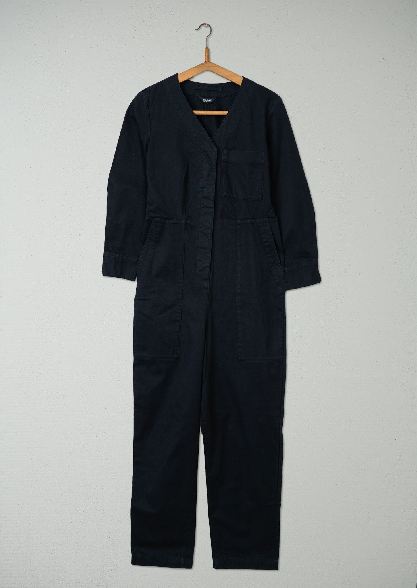Reworn Cotton Twill Jumpsuit Size 8 (699) | Slate