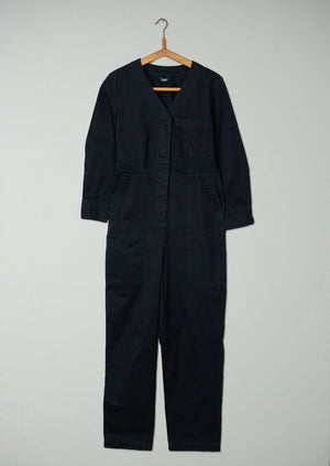 Reworn Cotton Twill Jumpsuit Size 8 (699) | Slate