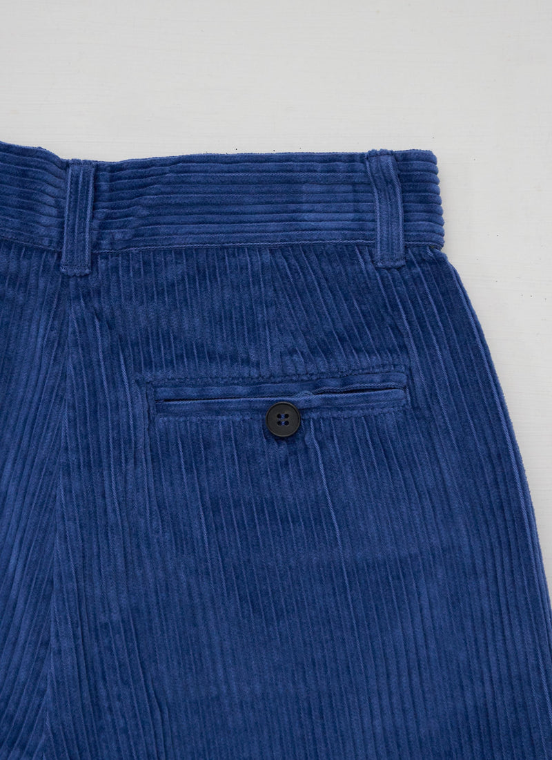 Reworn Side Button Cord Trousers Size 18 (1321) | Soft Blue
