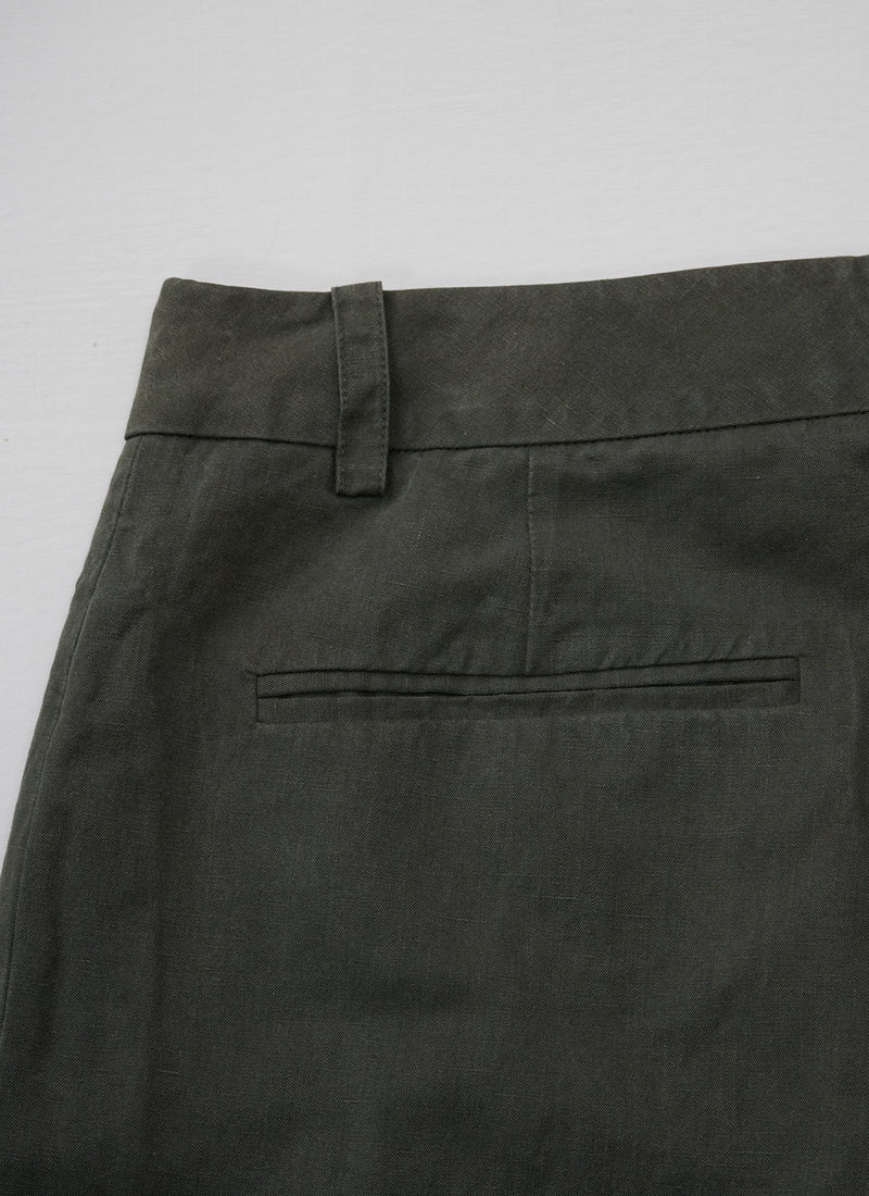 Reworn High Waist Trousers Size 12 (089) | Khaki