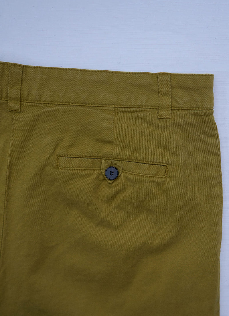 Reworn Cotton Twill Tapered Trousers Size 10 (1030) | Fresh Olive
