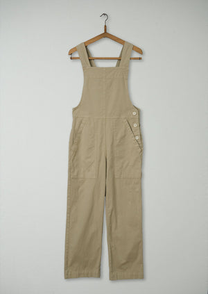 Reworn Cotton Canvas Dungarees Size 6 (544) | Sand