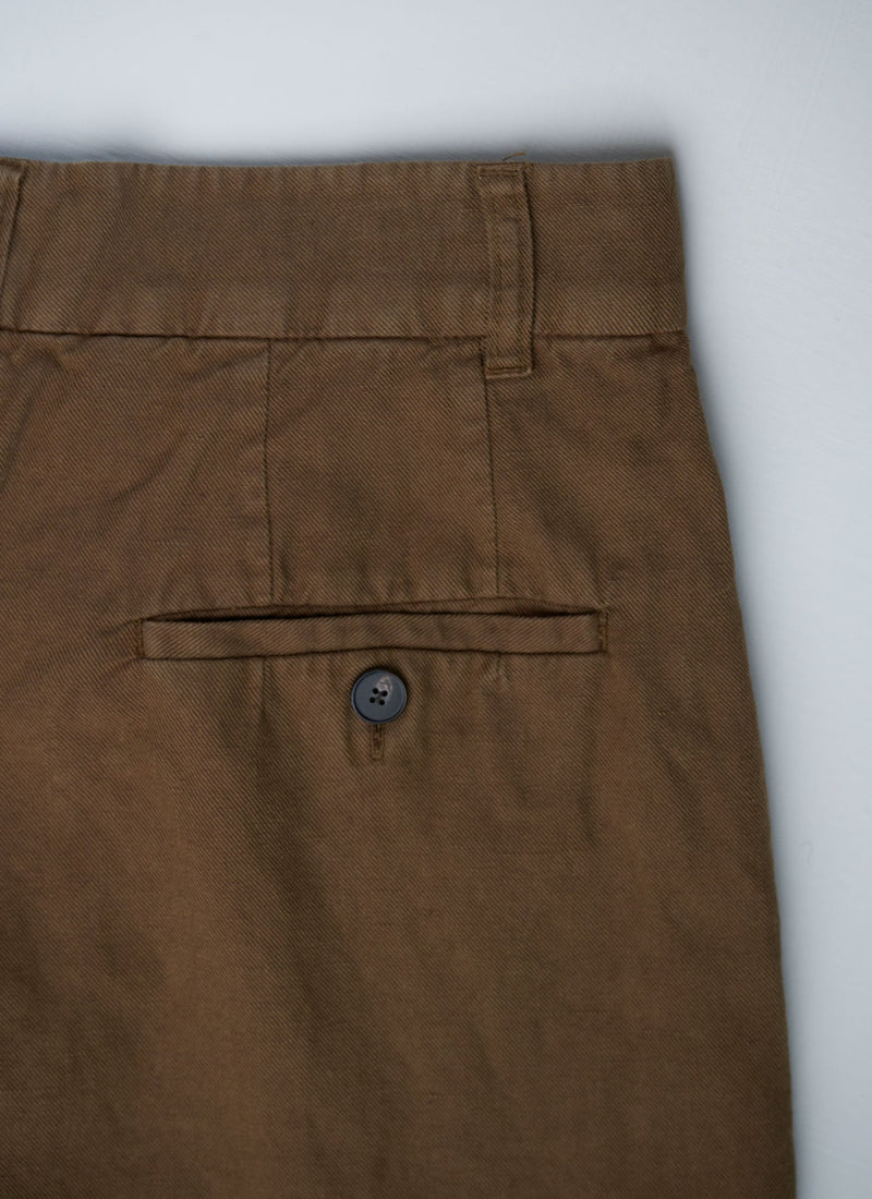 Reworn Cotton Linen Wide Leg Trousers Size 10 (267) | Moss