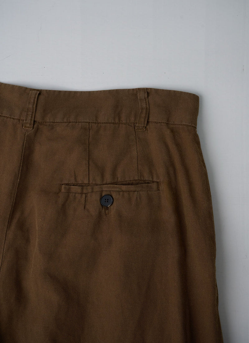 Reworn Cotton Linen Wide Leg Trousers Size 14 (154) | Moss