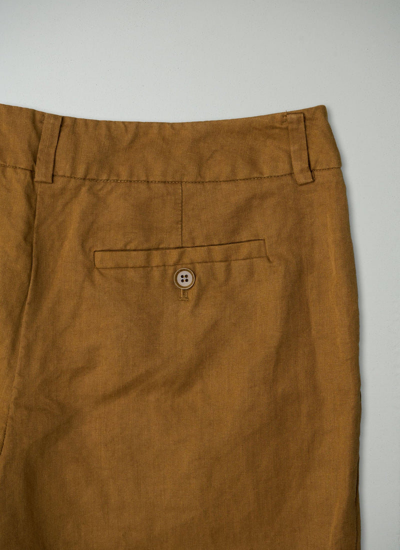 Reworn Yoko Slim Leg Trousers Size 14 (770) | Cinnamon