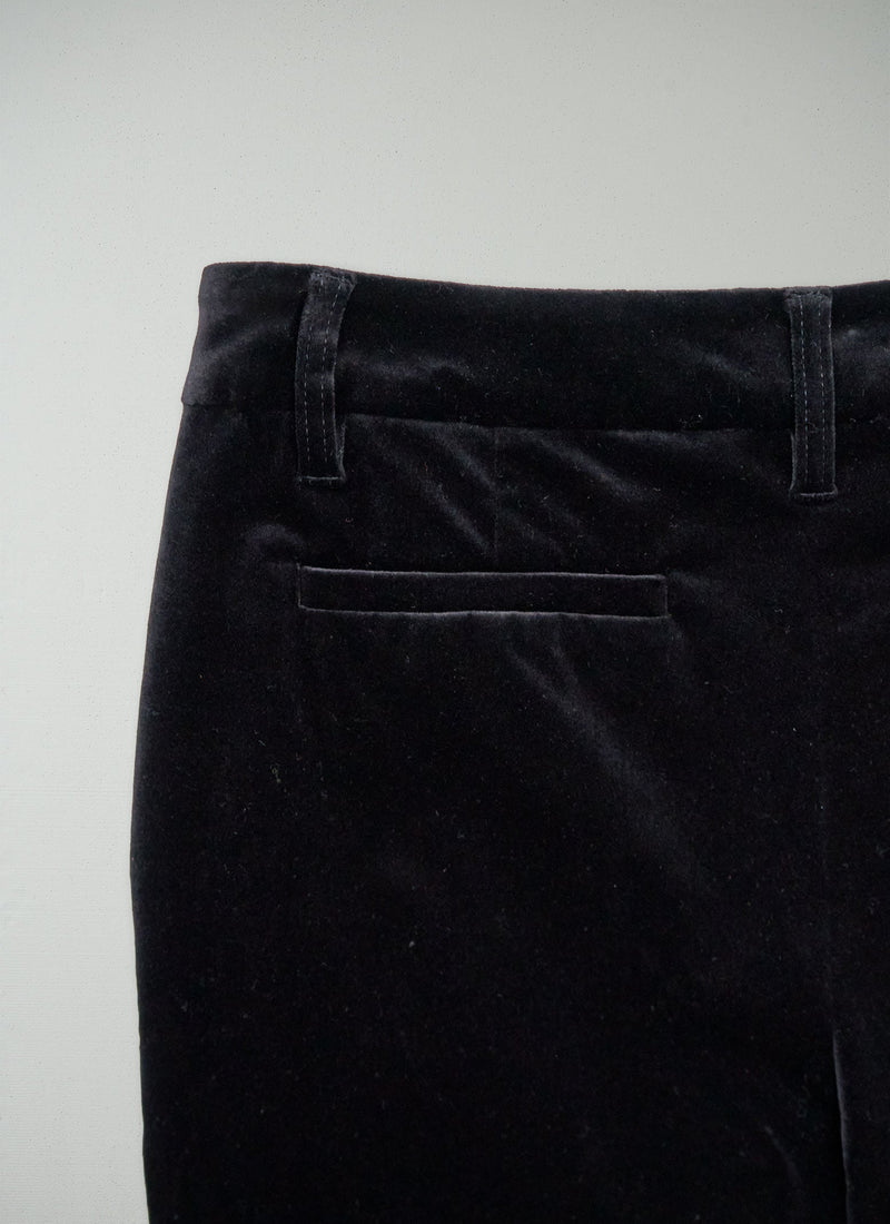 Reworn Velvet Cigarette Trousers Size 16 (912) | Black