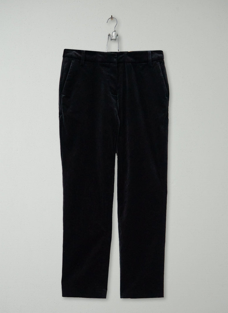 Reworn Velvet Cigarette Trousers Size 16 (912) | Black