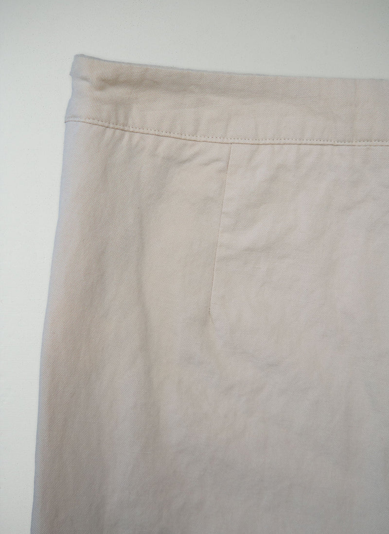 Reworn Cotton Linen Trousers Size 10 (1473) | Parchment