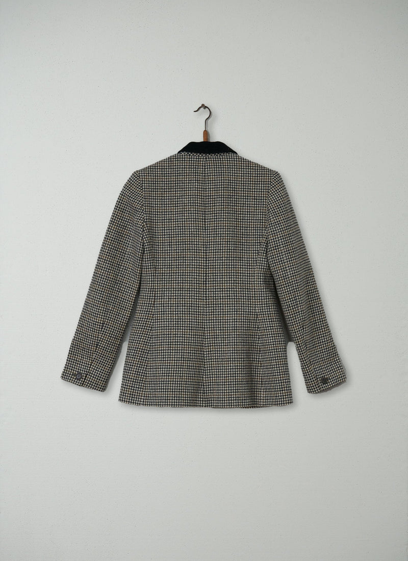 Reworn Houndstooth Fitted Jacket Size 8 (018) | Multi