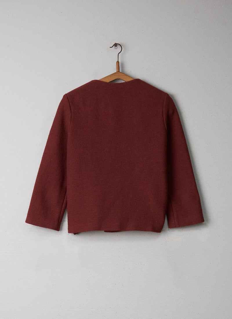 Reworn Wool Jacket Size 10 (004) | Red