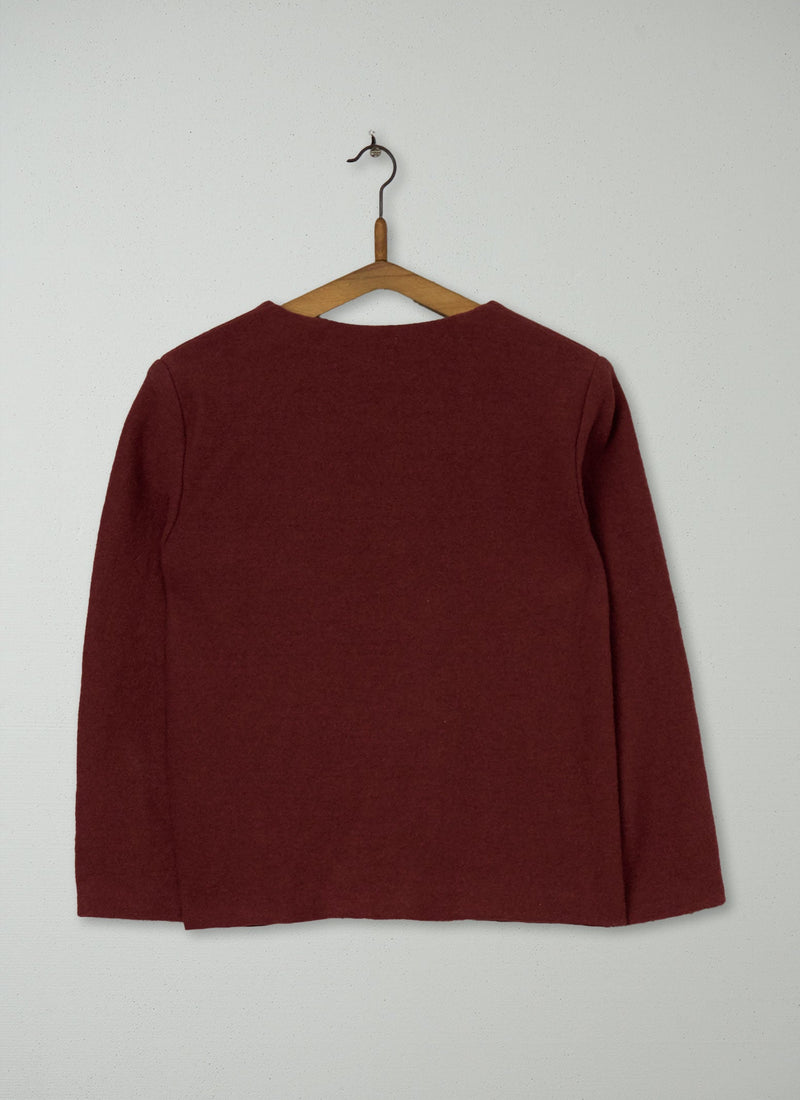Reworn Wool Jacket Size 12 (158) | Burnt Red