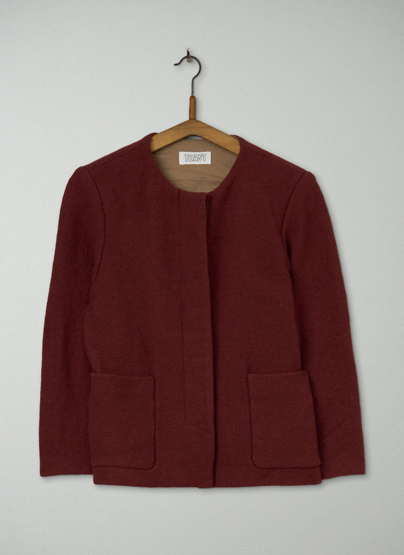 Reworn Wool Jacket Size 12 (158) | Burnt Red