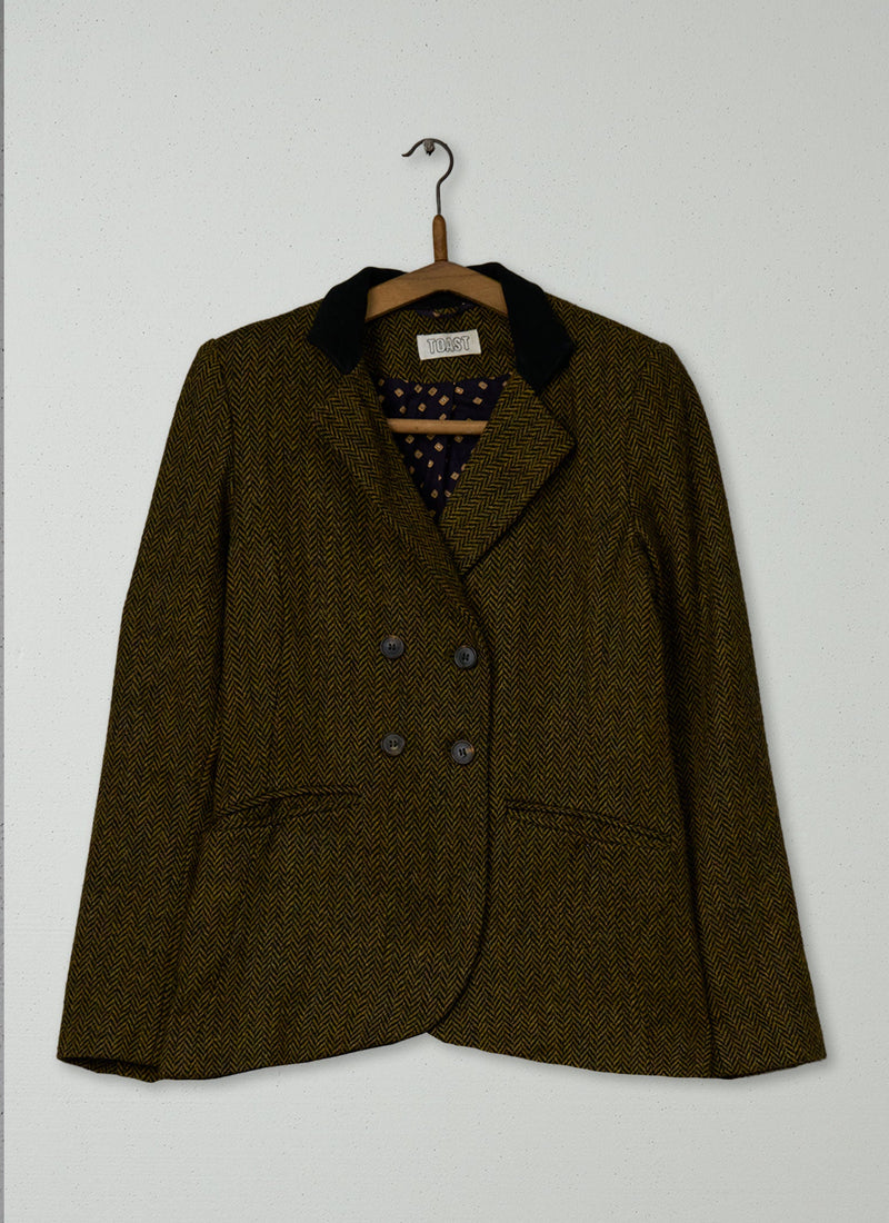 Reworn Shetland Tweed Jacket Size 10 (199) | Multi