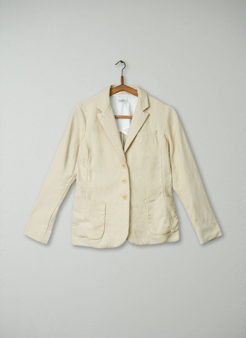 Reworn Keaton Blazer Size 14 (026) | Ecru