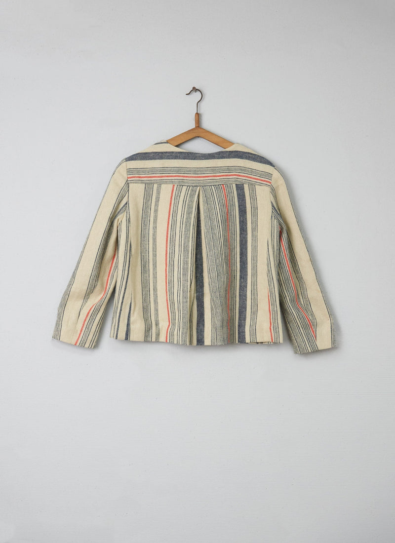 Reworn Stripe Hemp Jacket Size 8 (011) | Multi