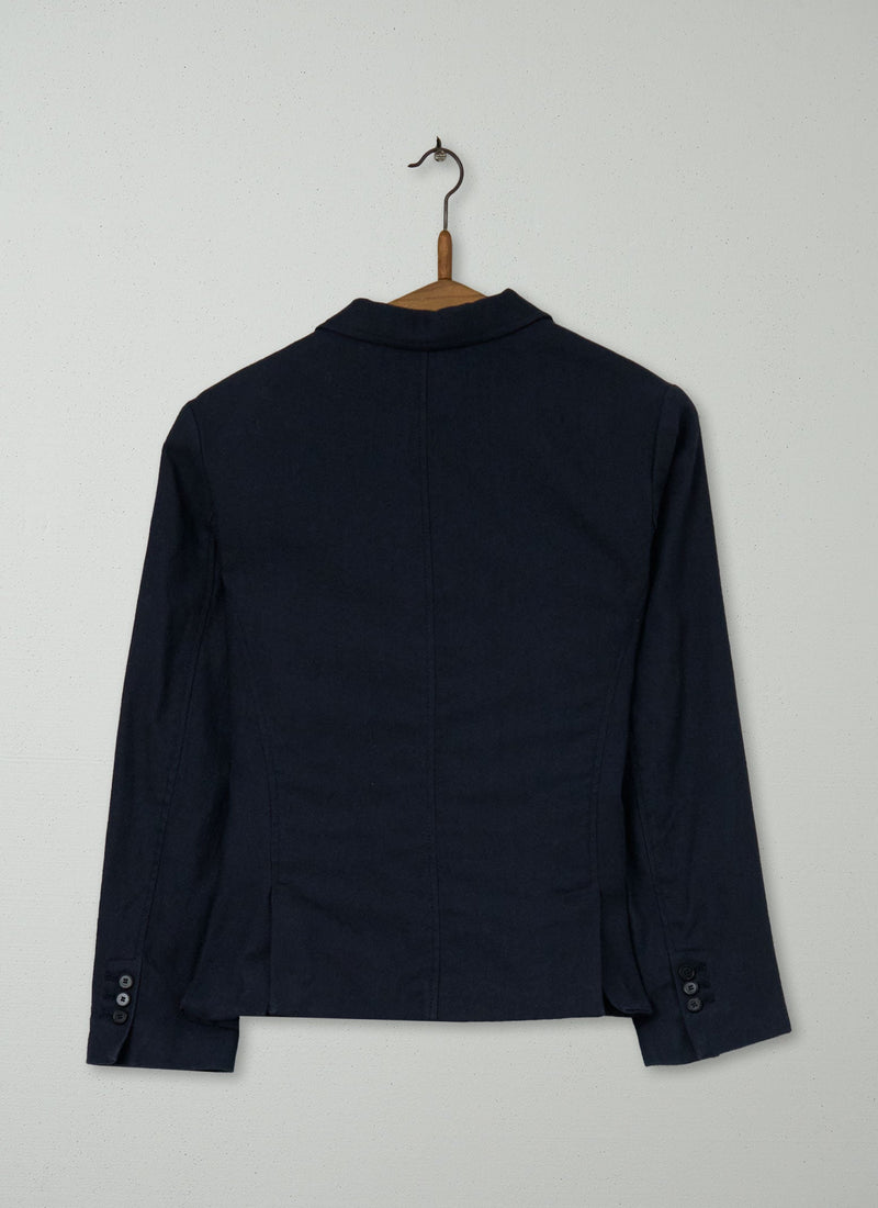 Reworn Wool Cotton Jacket Size 10 (169) | Dark Navy