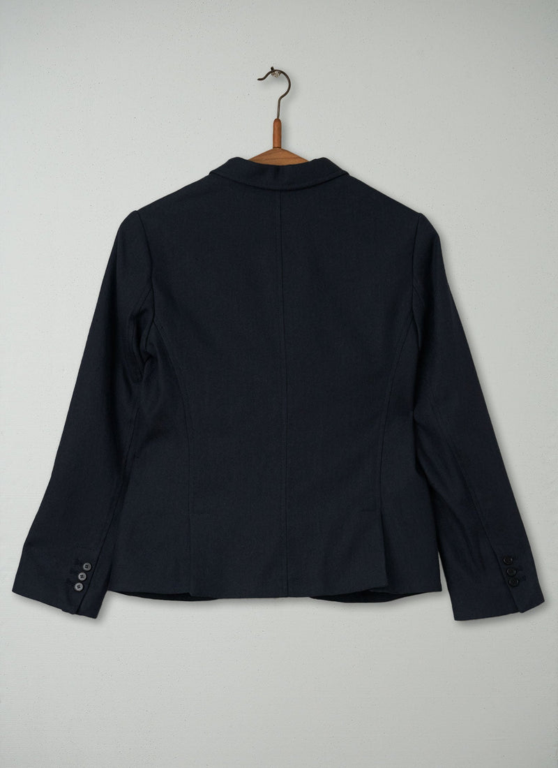 Reworn Wool Cotton Jacket Size 8 (054) | Navy