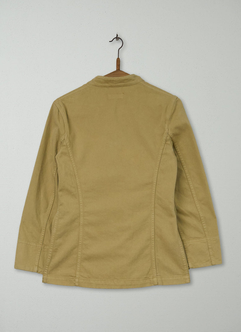 Reworn Cotton Twill Military Jacket Size 8 (156) | Safari
