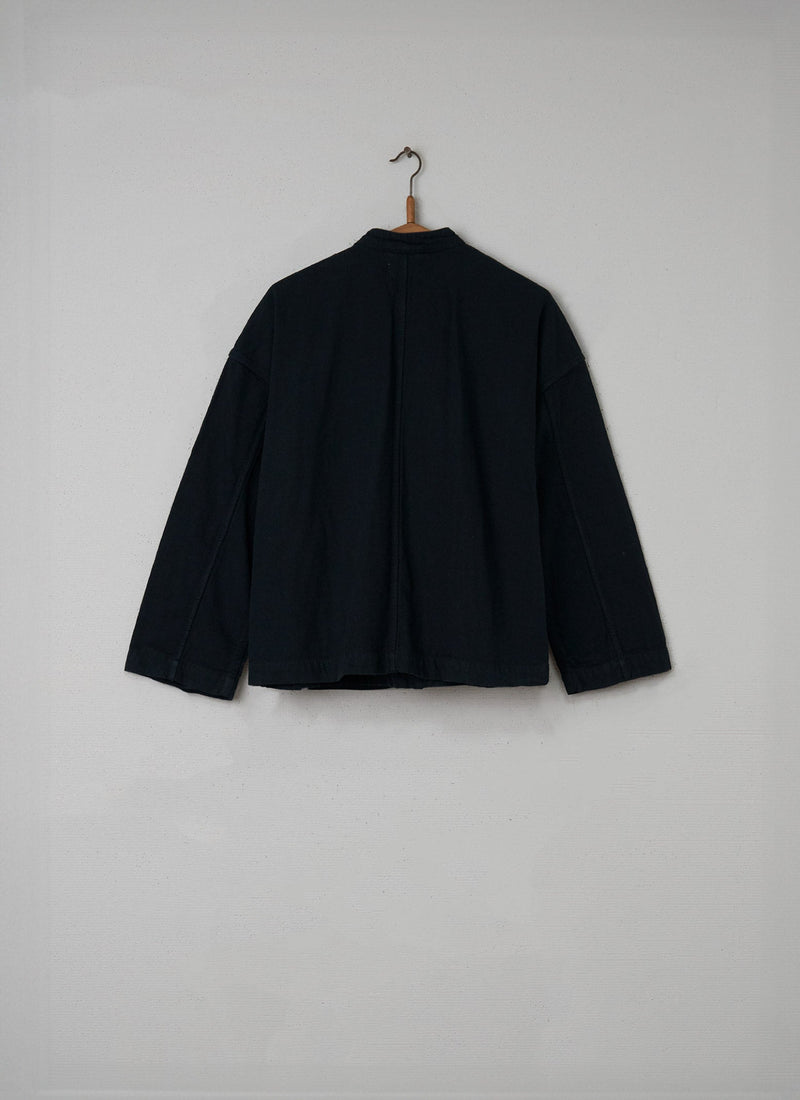 Reworn Double Faced Wrap Jacket Size 10 (009) | Black