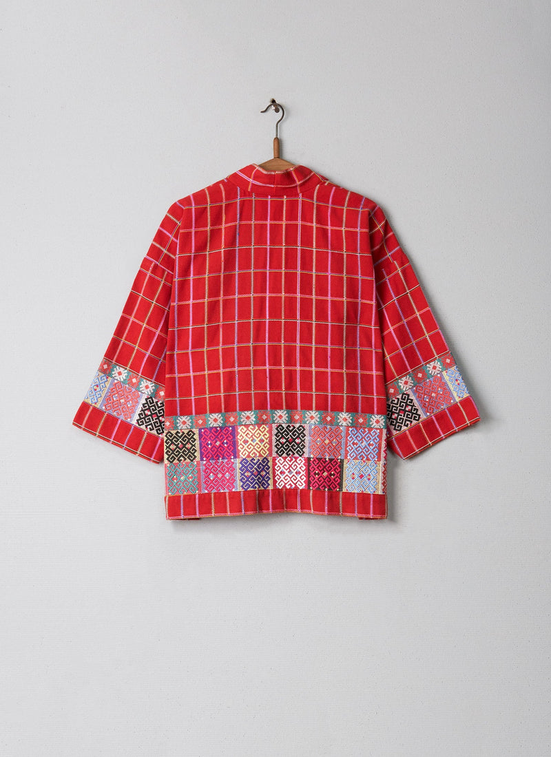 Reworn Embroidered Wrap Jacket Size S (001) | Multi