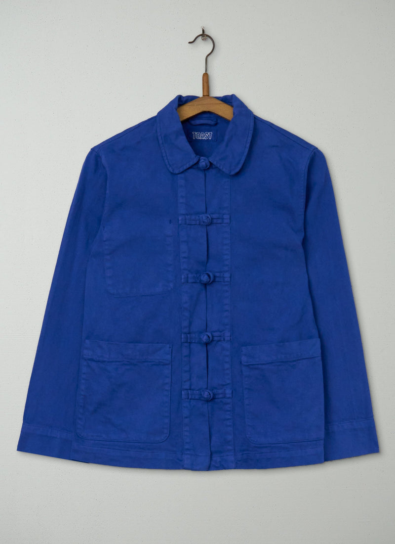 Reworn Cotton Twill Jacket Size 6 (159) | Mazarine Blue