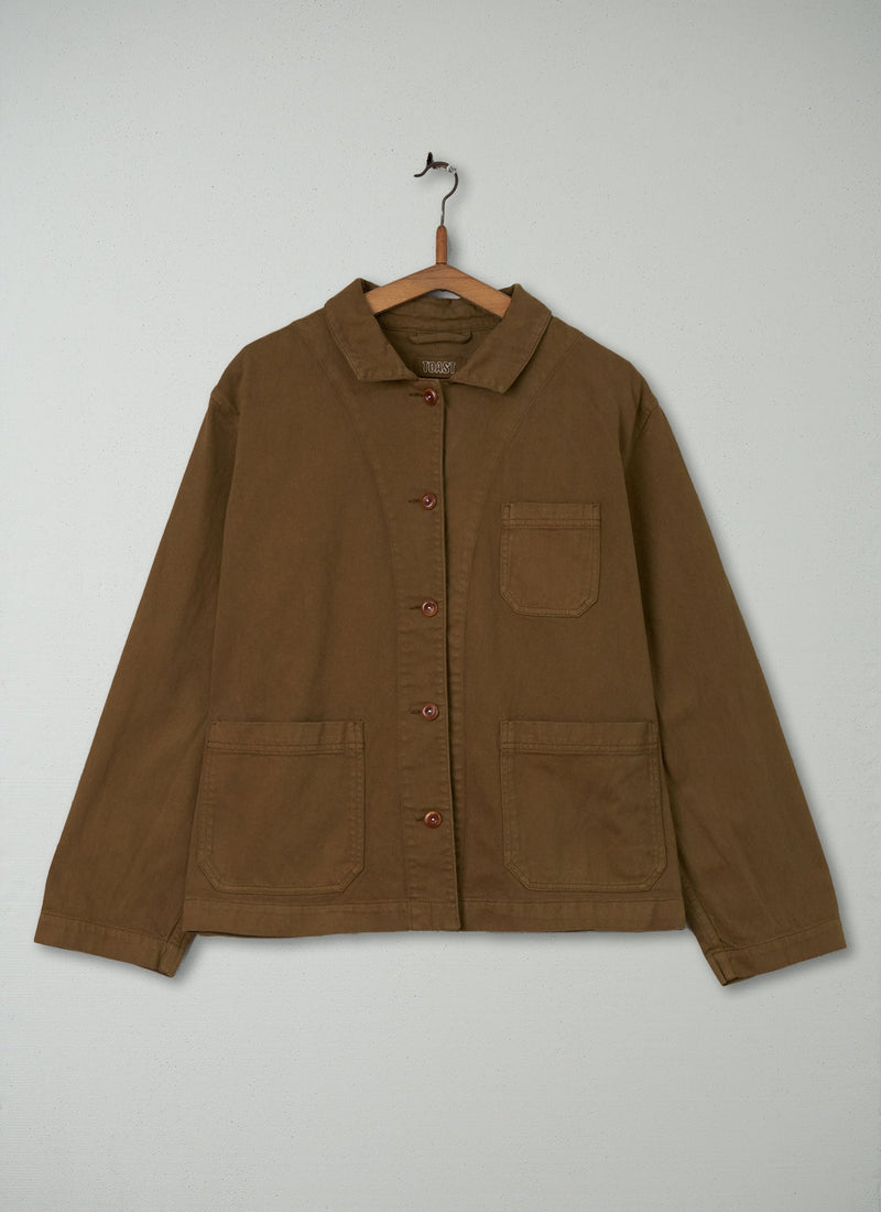 Reworn Cotton Twill Jacket Size 18 (043) | Dull Gold