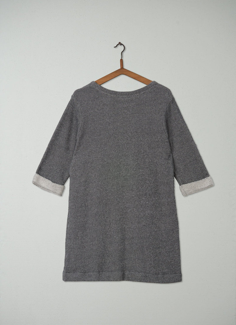 Reworn Loopback Tunic Size 8 (161) | Charcoal/Ecru