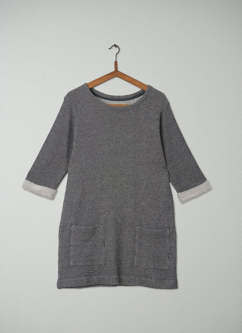 Reworn Loopback Tunic Size 8 (161) | Charcoal/Ecru
