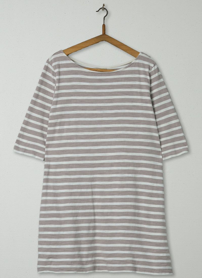 Reworn Breton Tunic Dress Size 12 (087) | Multi